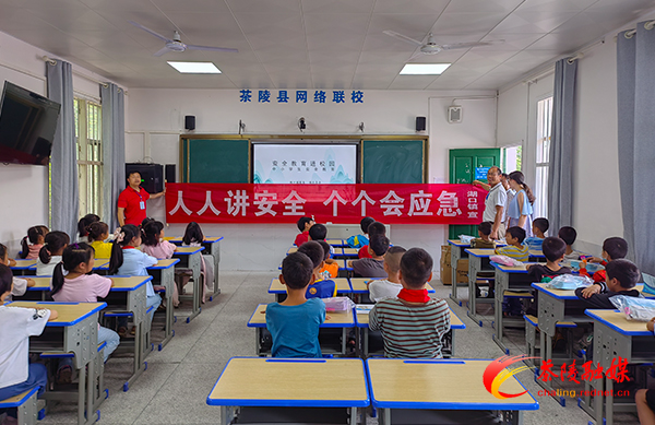 近日，茶陵县湖口镇开展应急培训知识进校园宣传教育活动。此次活动围绕交通安全、防火安全、防溺水安全、食品安全、禁毒安全以及网络安全等六个方面开展主题讲座，结合当前工作实际，重点对道路交通安全、防溺水安全两方面加强培训。